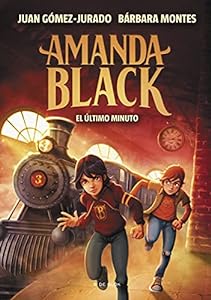 Amanda Black book cover with characters and train.